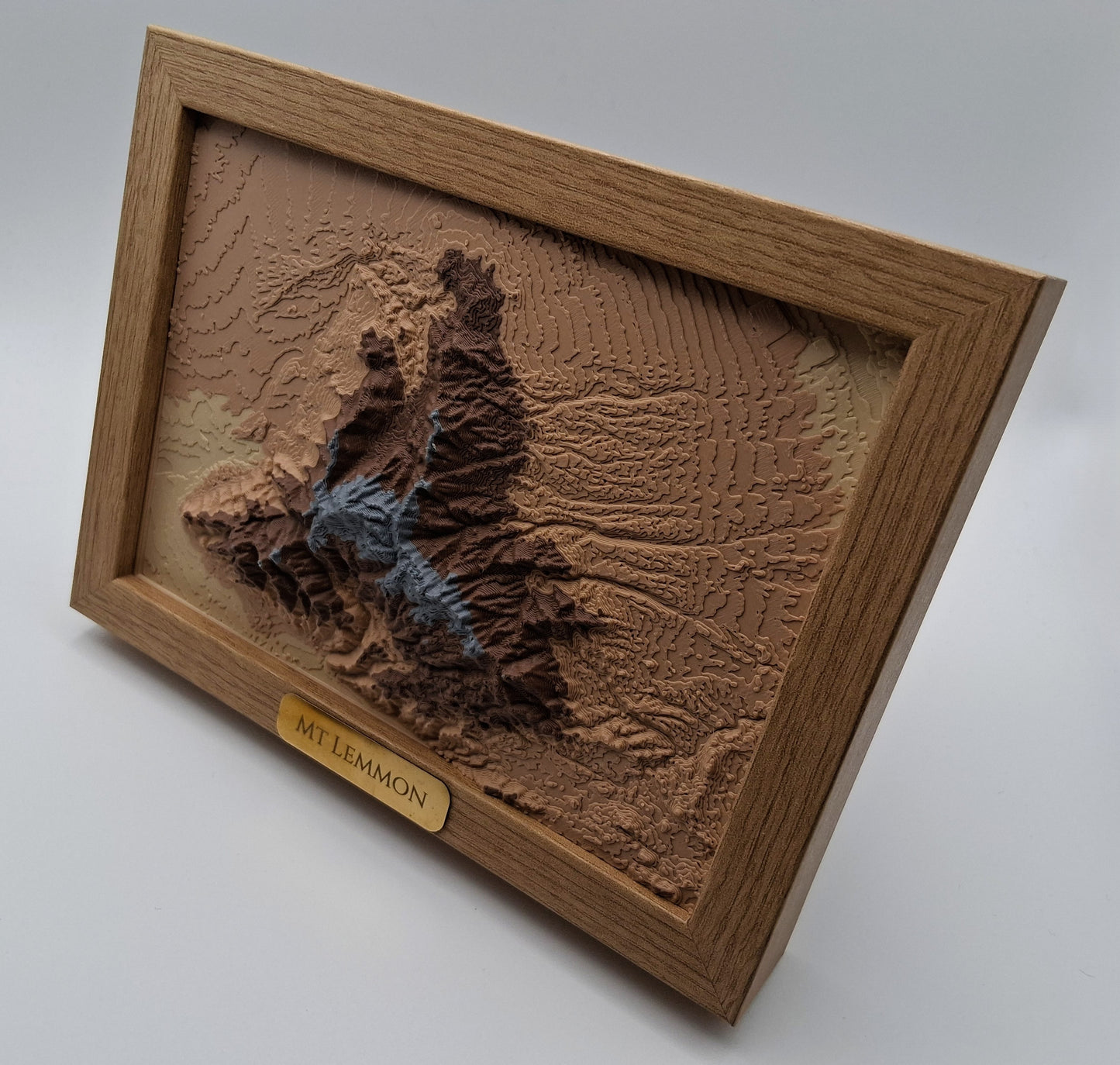 Mount Lemmon Topographic Relief – 3D Framed Art (5x7”)