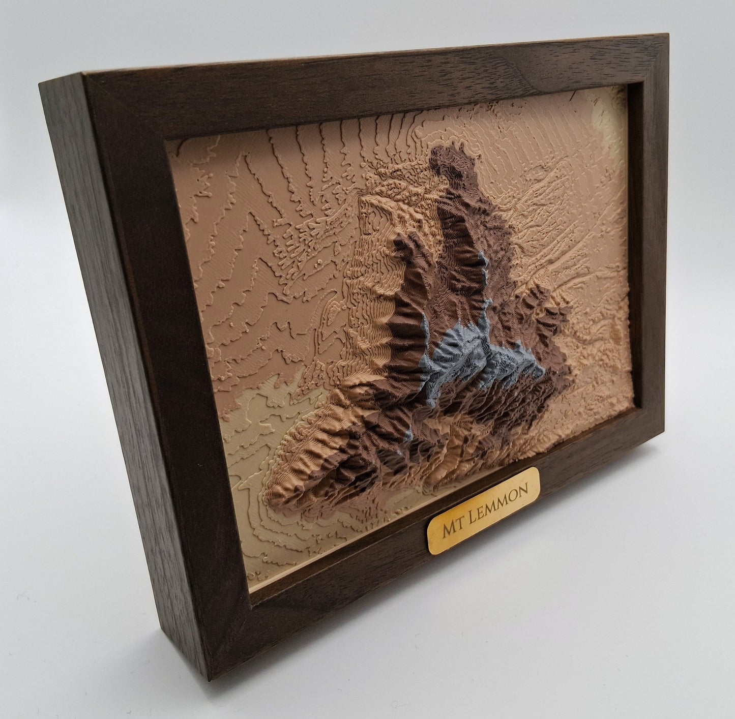 Mount Lemmon Topographic Relief – 3D Framed Art (5x7”)