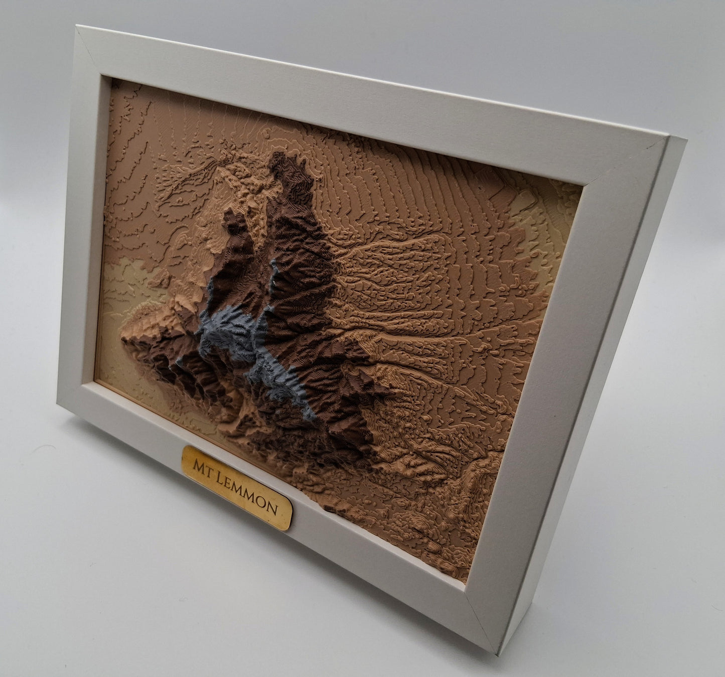 Mount Lemmon Topographic Relief – 3D Framed Art (5x7”)