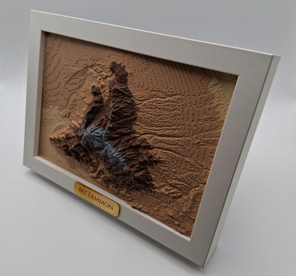 Mount Lemmon Topographic Relief – 3D Framed Art (5x7”)