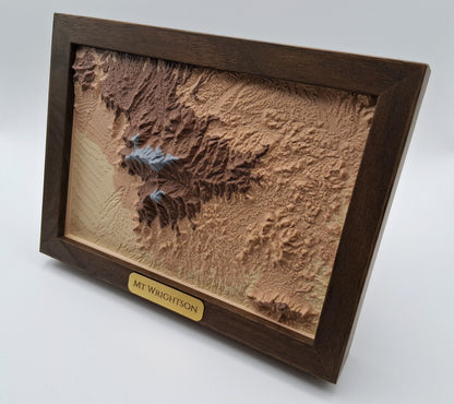 Mount Wrightson and Madera Canyon Topographic Relief – 3D Framed Art (5x7”)