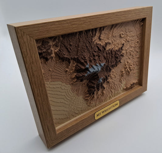 Mount Wrightson and Madera Canyon Topographic Relief – 3D Framed Art (5x7”)
