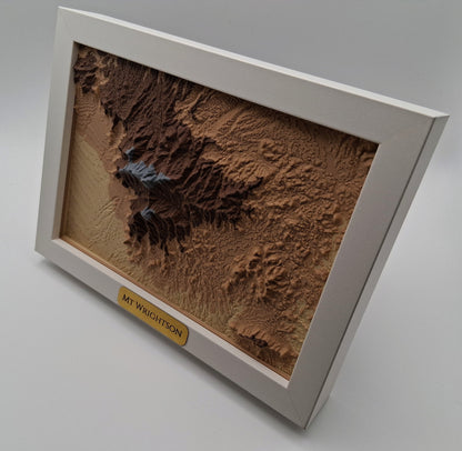 Mount Wrightson and Madera Canyon Topographic Relief – 3D Framed Art (5x7”)
