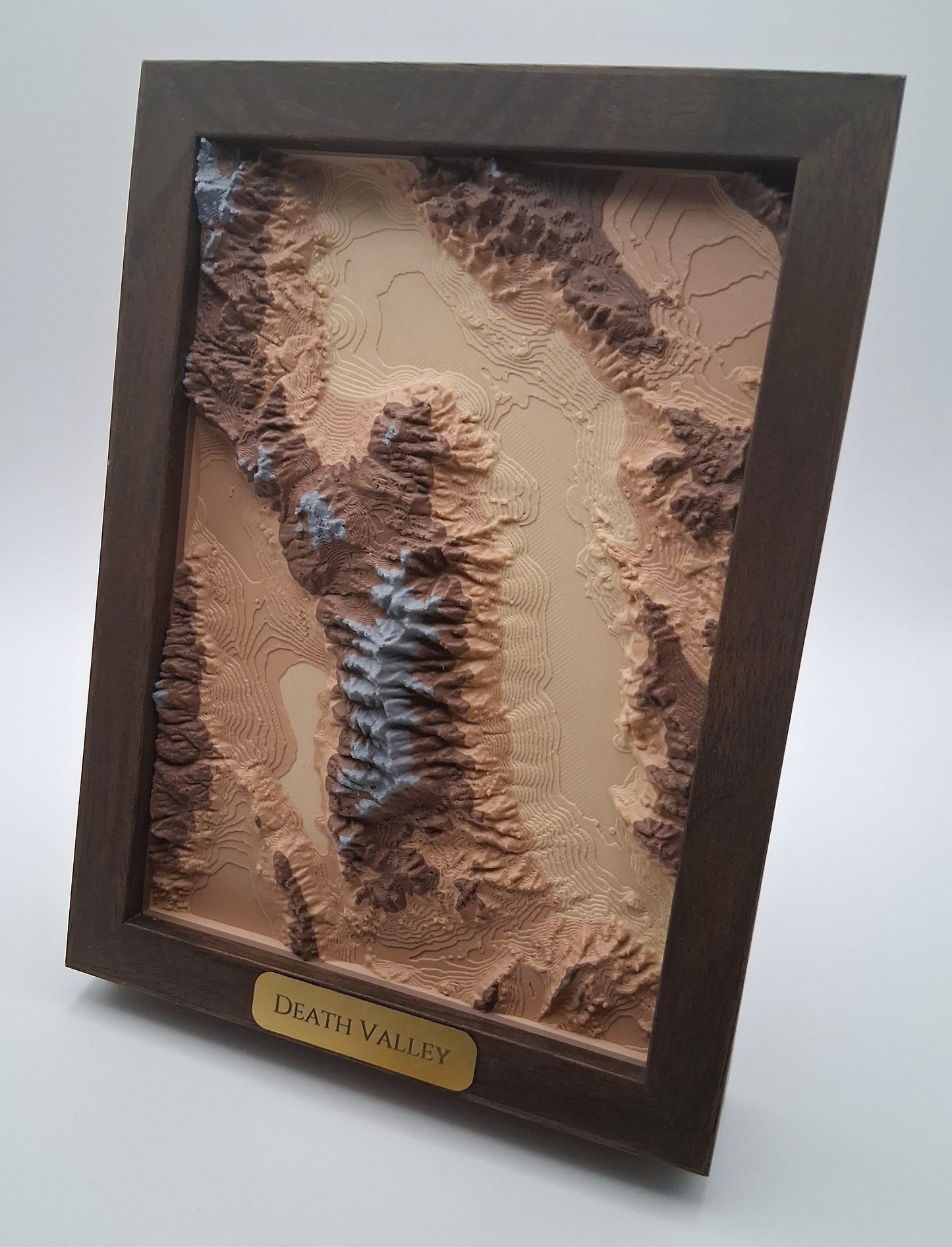 Death Valley Topographic Relief – 3D Framed Art (5x7”)