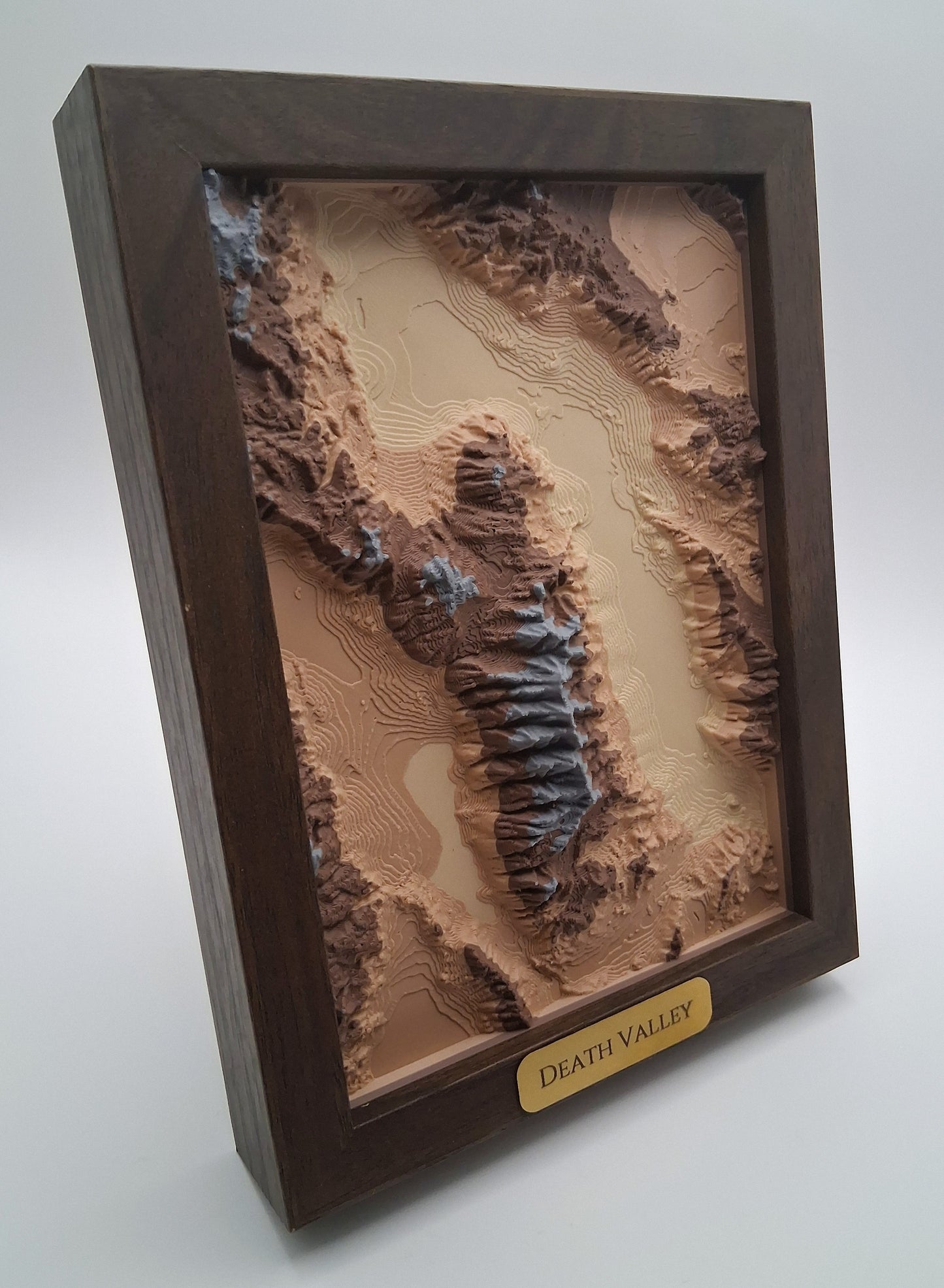 Death Valley Topographic Relief – 3D Framed Art (5x7”)