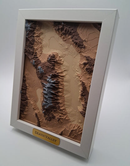 Death Valley Topographic Relief – 3D Framed Art (5x7”)