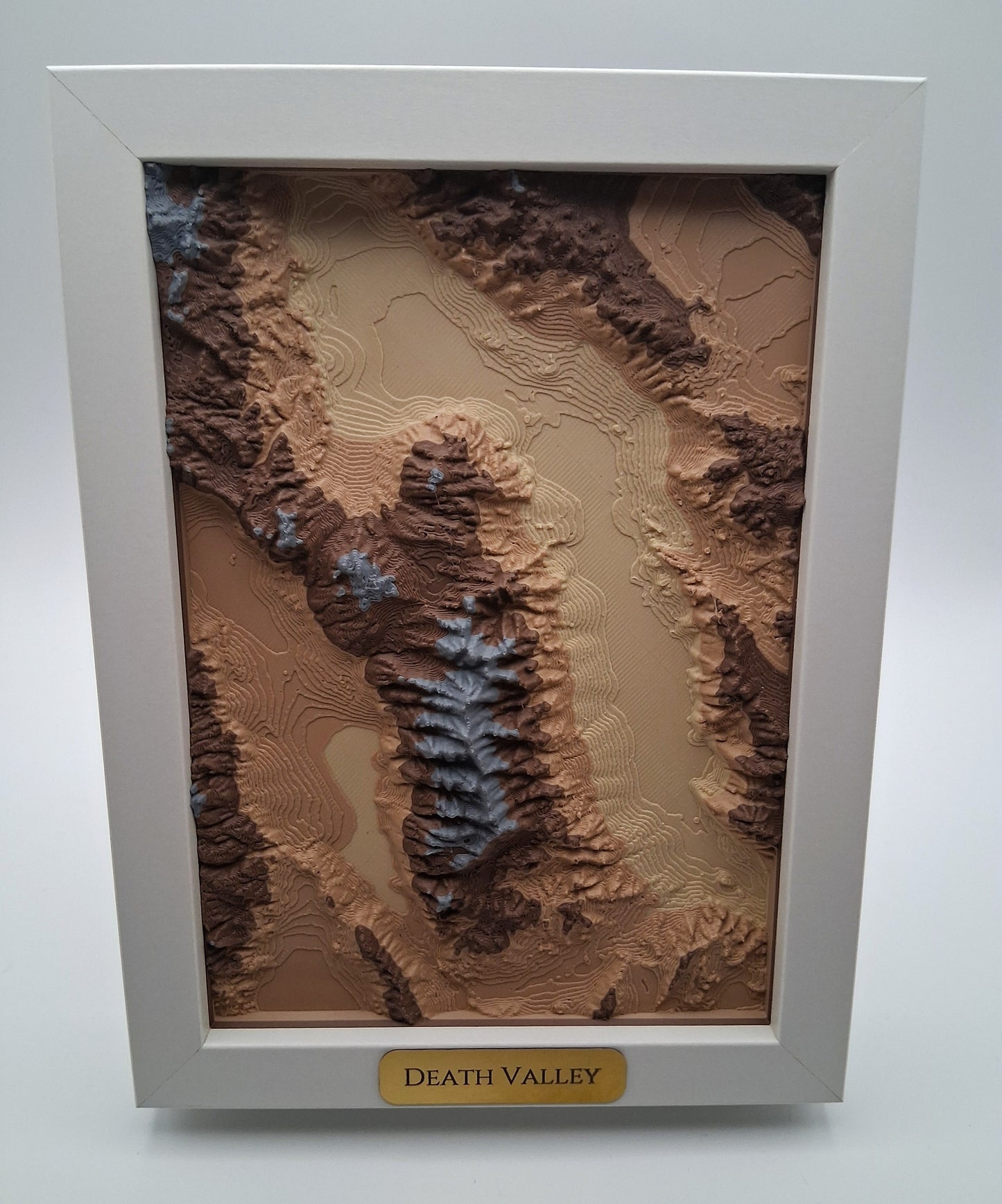 Death Valley Topographic Relief – 3D Framed Art (5x7”)