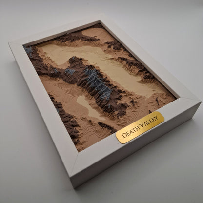Death Valley Topographic Relief – 3D Framed Art (5x7”)