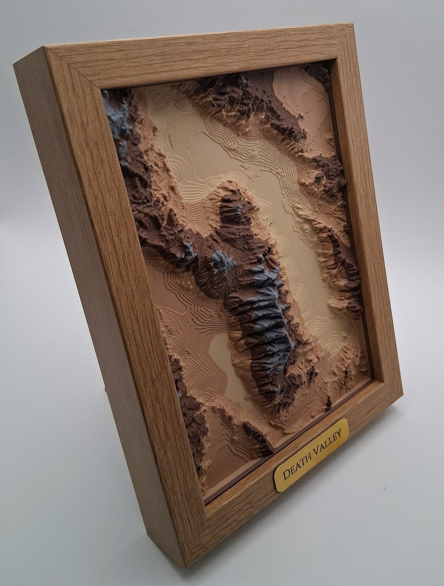 Death Valley Topographic Relief – 3D Framed Art (5x7”)