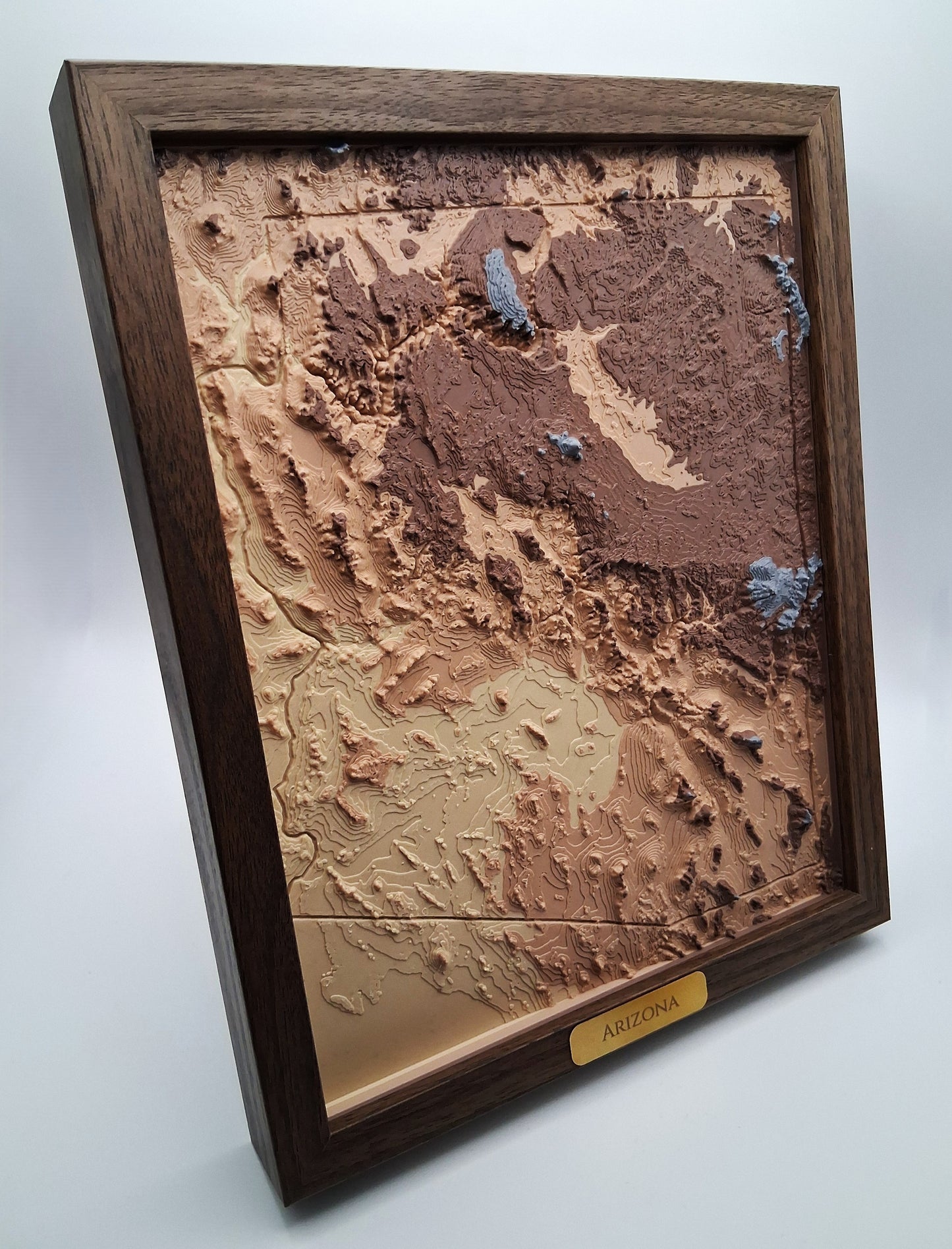 Arizona State Topographic Relief – 3D Framed Art (8x10”)