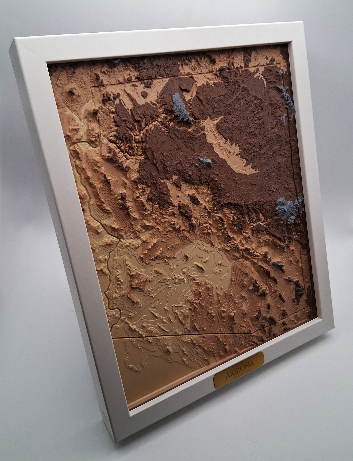Arizona State Topographic Relief – 3D Framed Art (8x10”)