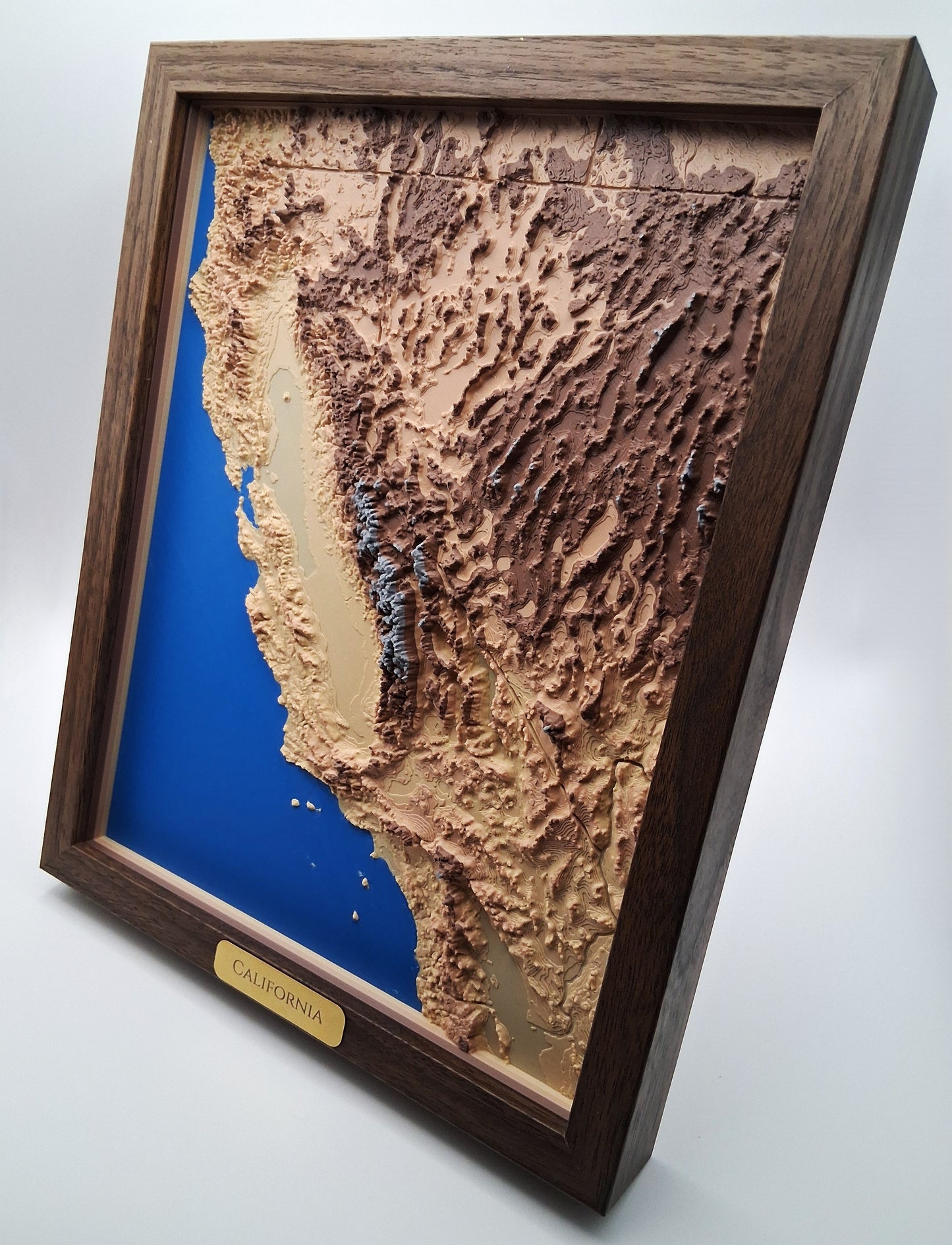 California State Topographic Relief – 3D Framed Art (8x10”)