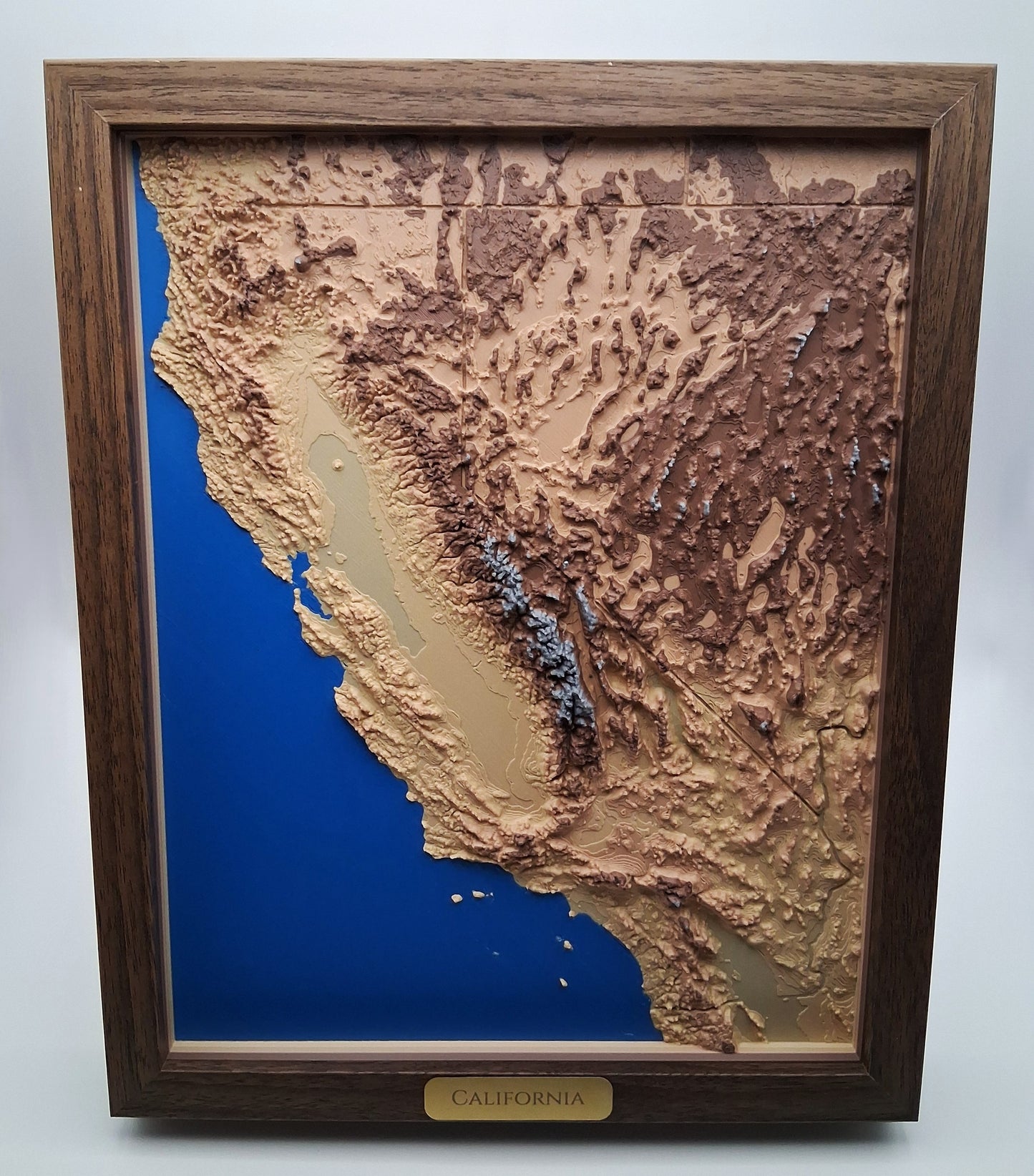 California State Topographic Relief – 3D Framed Art (8x10”)