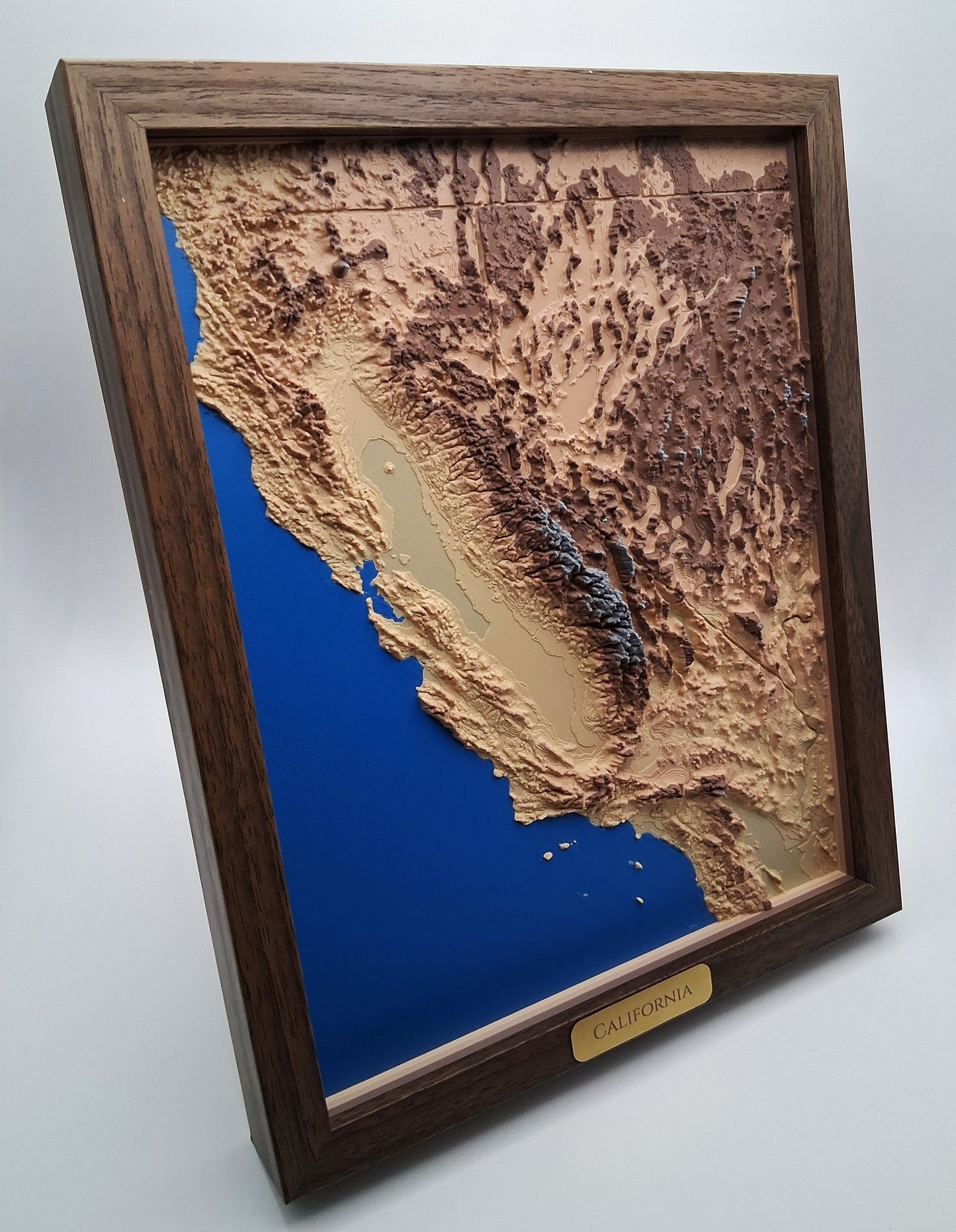 California State Topographic Relief – 3D Framed Art (8x10”)