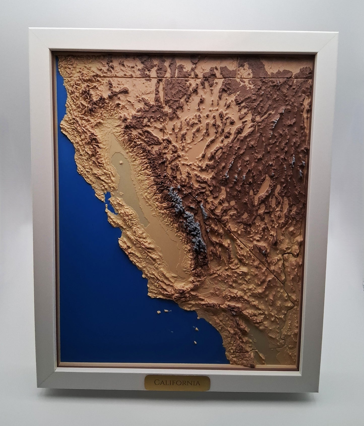 California State Topographic Relief – 3D Framed Art (8x10”)