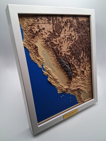 California State Topographic Relief – 3D Framed Art (8x10”)