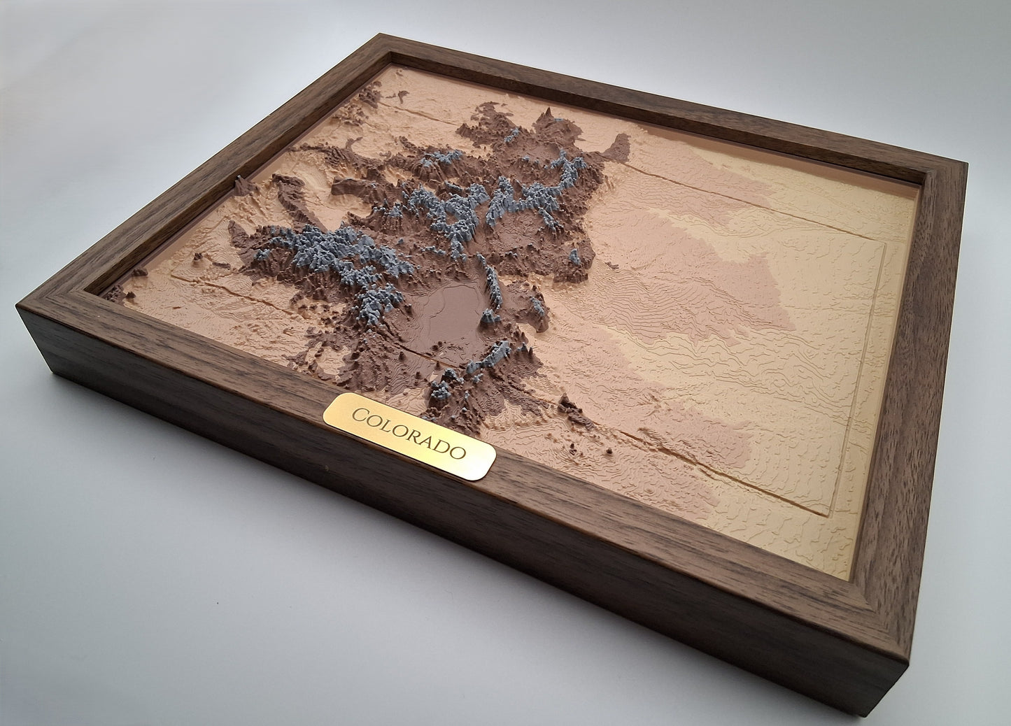 Colorado State Topographic Relief – 3D Framed Art (8x10”)