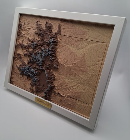 Colorado State Topographic Relief – 3D Framed Art (8x10”)