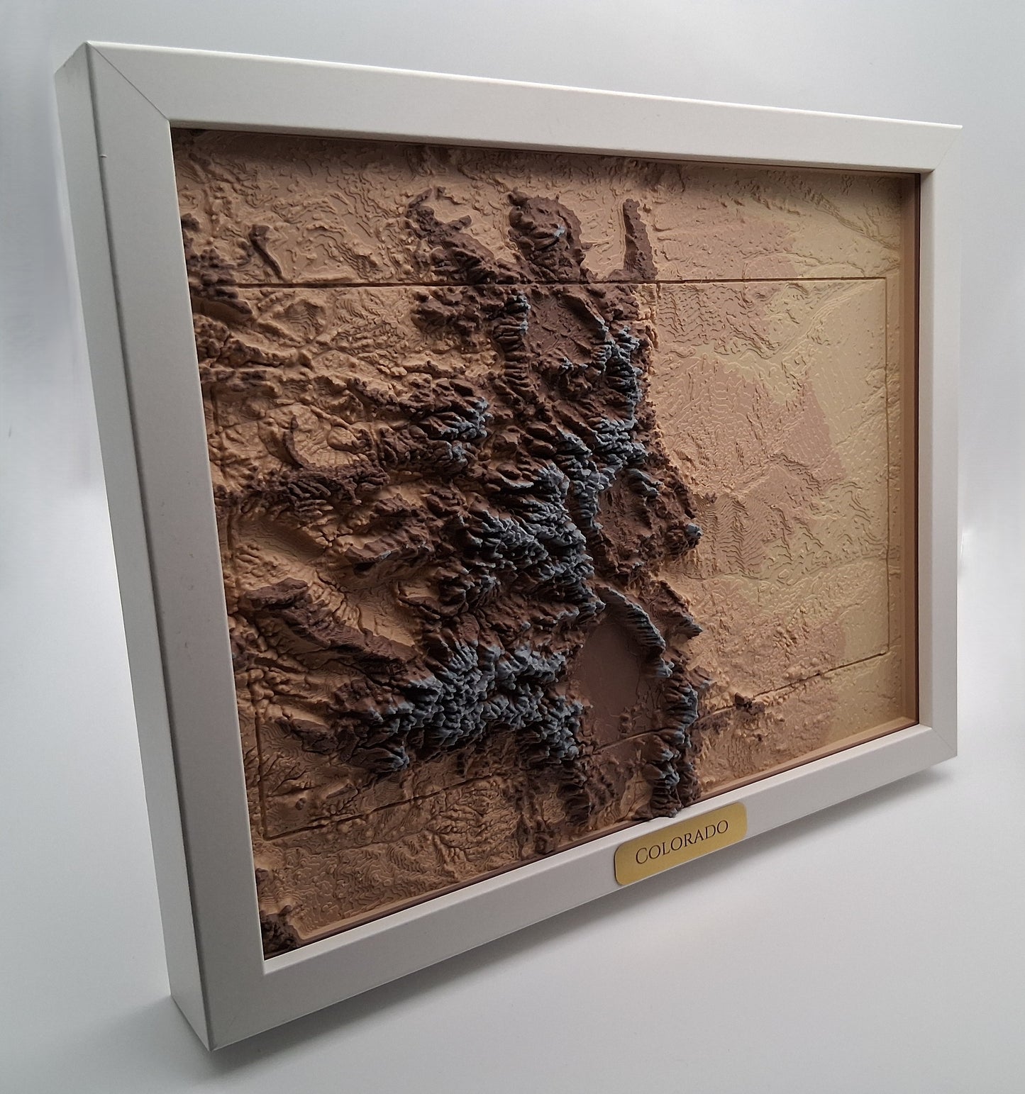Colorado State Topographic Relief – 3D Framed Art (8x10”)