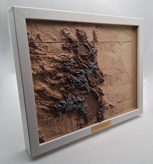 Colorado State Topographic Relief – 3D Framed Art (8x10”)