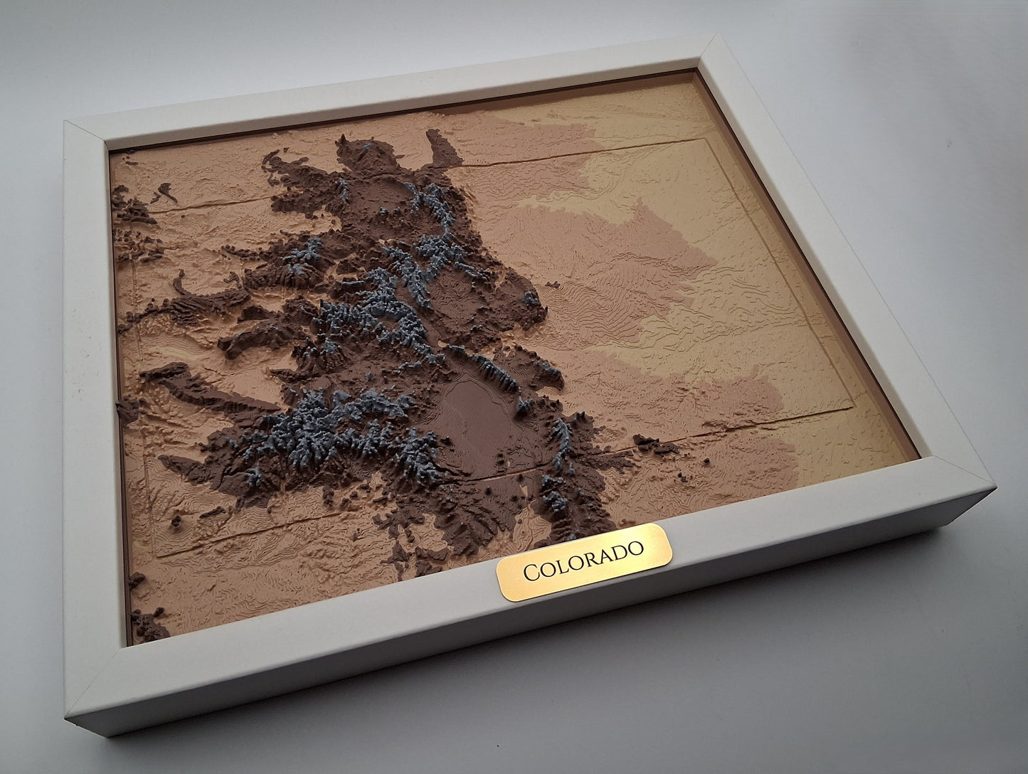 Colorado State Topographic Relief – 3D Framed Art (8x10”)