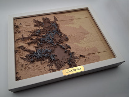 Colorado State Topographic Relief – 3D Framed Art (8x10”)