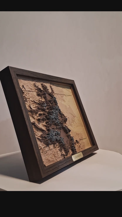 Colorado State Topographic Relief – 3D Framed Art (8x10”)