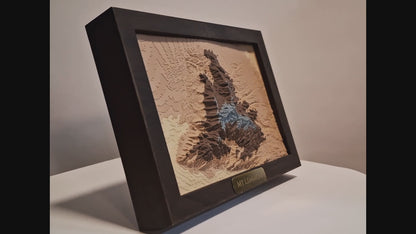 Mount Lemmon Topographic Relief – 3D Framed Art (5x7”)