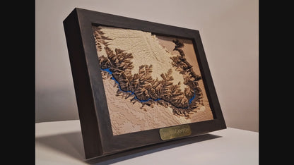 Grand Canyon Topographic Relief – 3D Framed Art (5x7”)