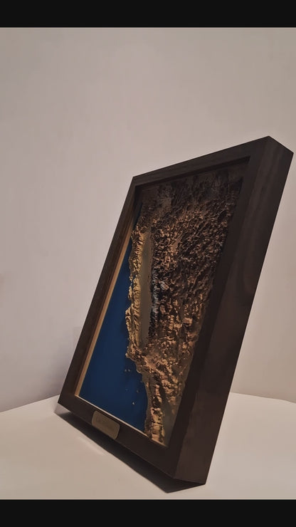 California State Topographic Relief – 3D Framed Art (8x10”)